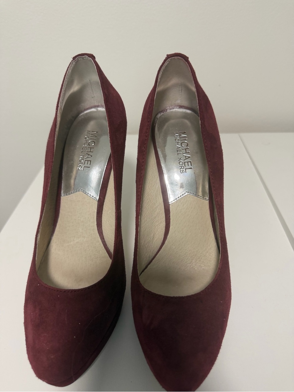 Michael Kors Wine Suede Pointed-Toe Pumps
